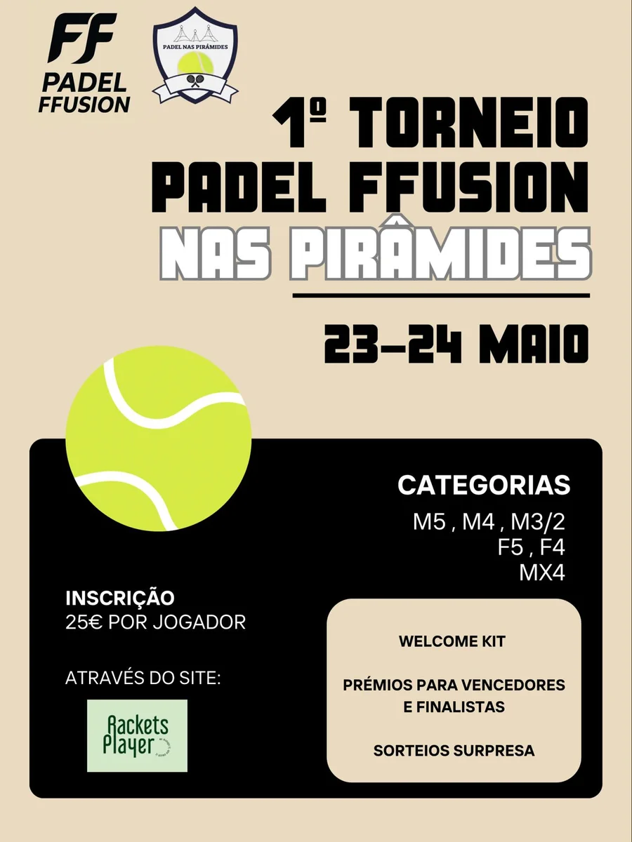 1.º Torneio Padel FFusion nas Pirâmides