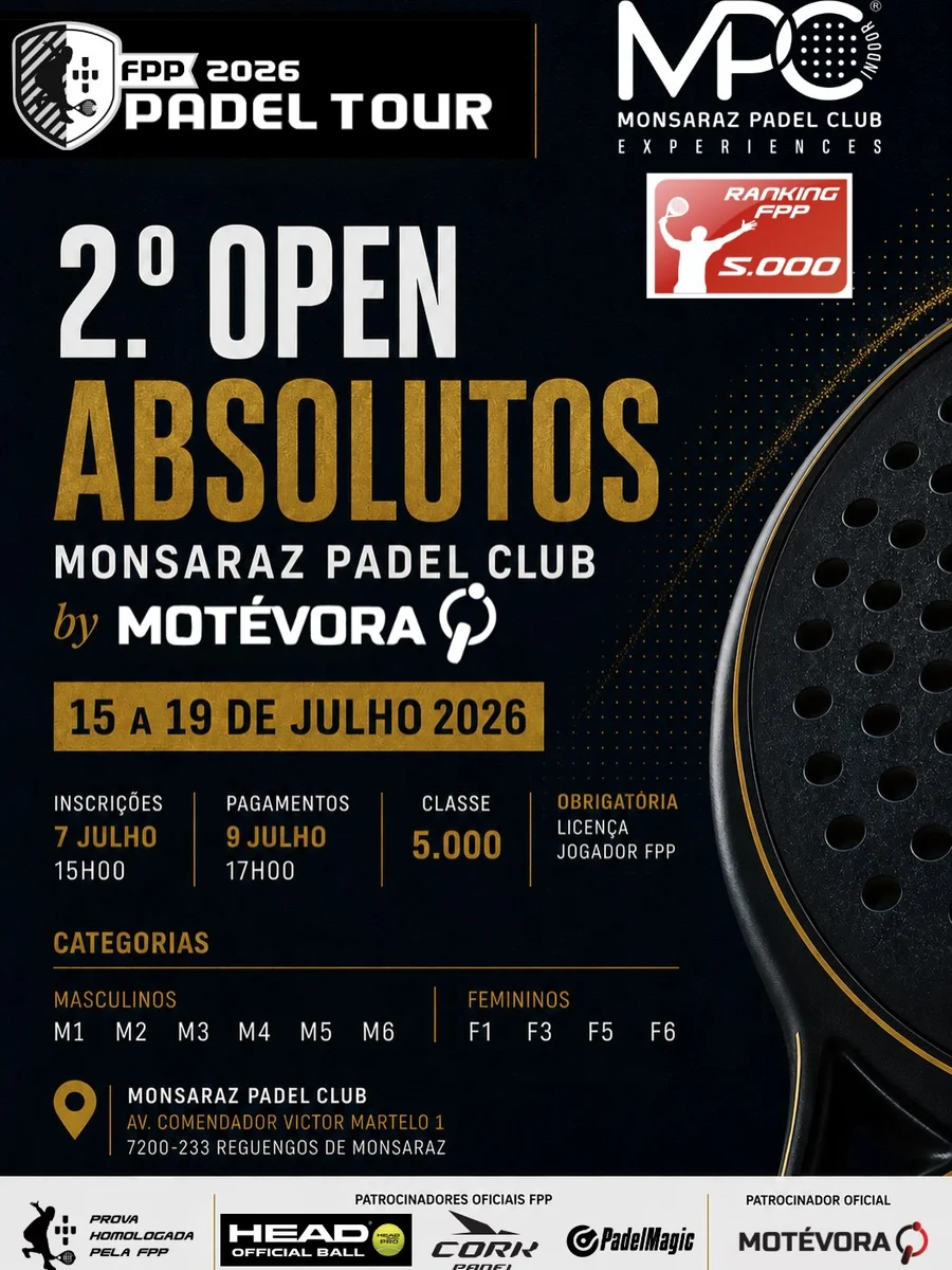 2° Open Absolutos Monsaraz Padel Clube by Montévora