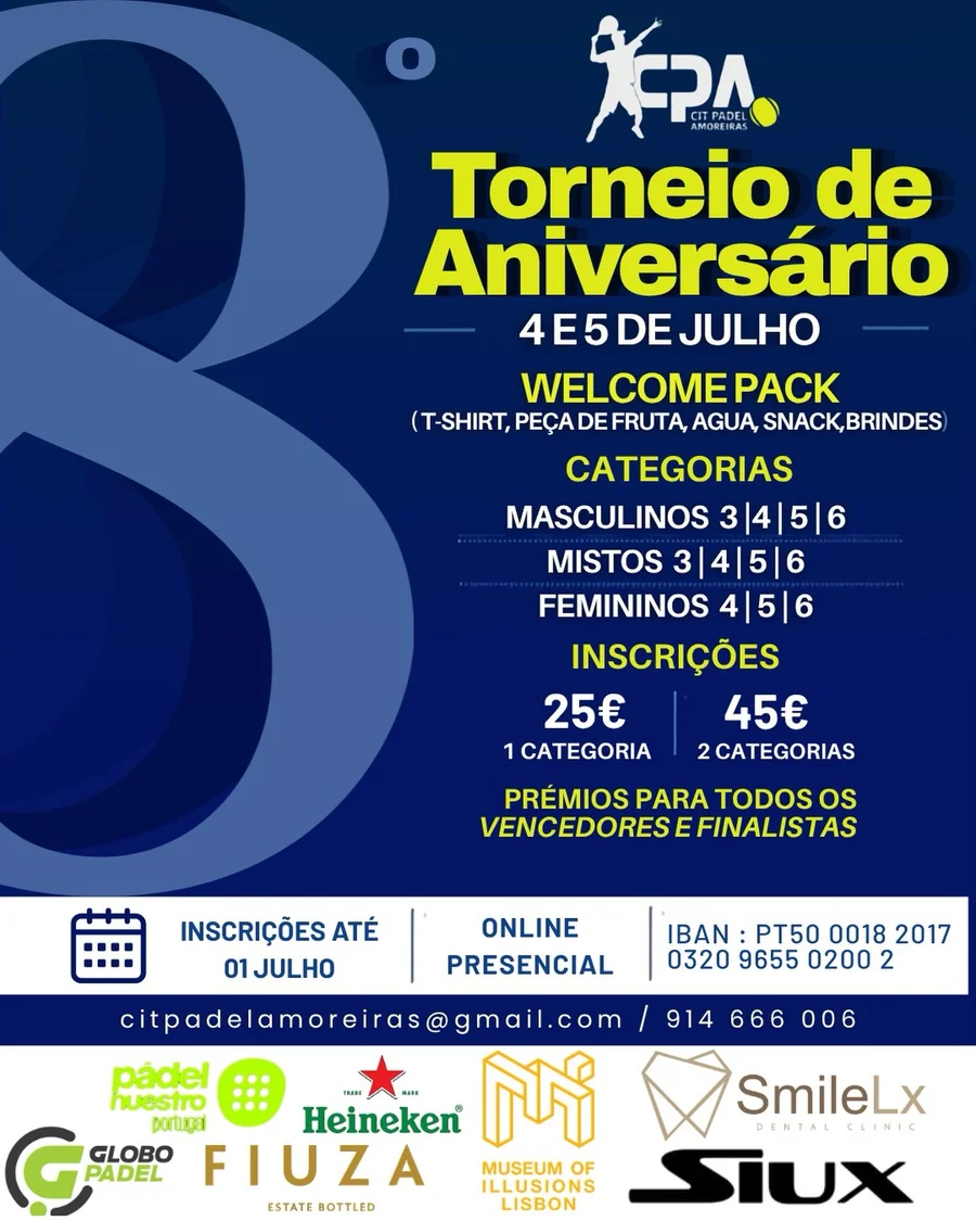 Torneio 8° Aniversário CIT Padel Amoreiras